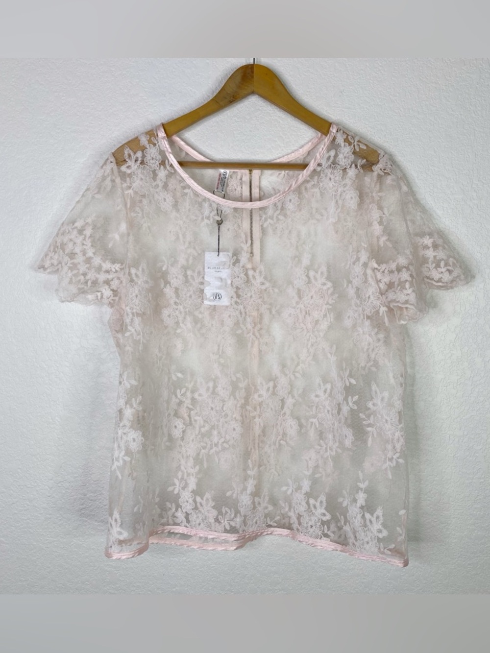 Bluebella Light Pink Sheer Lace Julianna Top